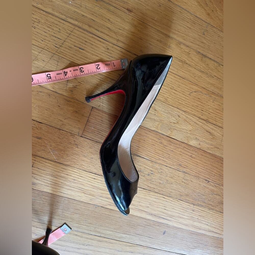 Black Patent Leather Christian Louboutin Peep Toe Pumps - Picture 7 of 8